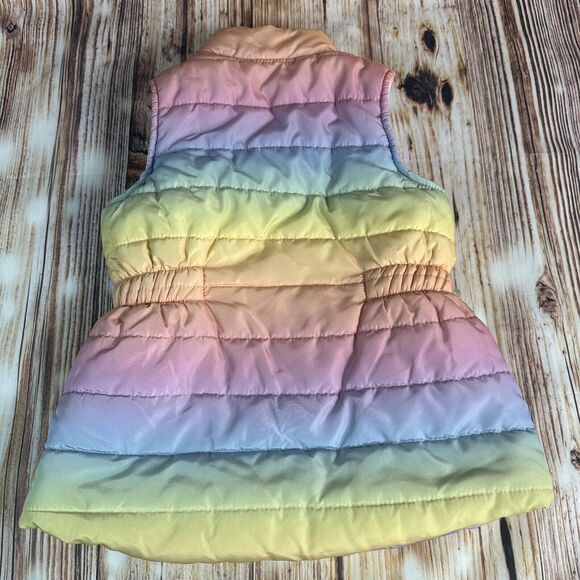 Juicy Couture Kids Girls Size 4 Rainbow Quilted Puffer Vest Jacket Coat - Picture 2 of 11